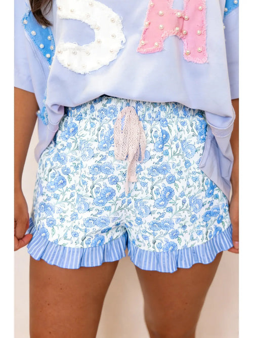 Floral Ruffle Lounge Shorts