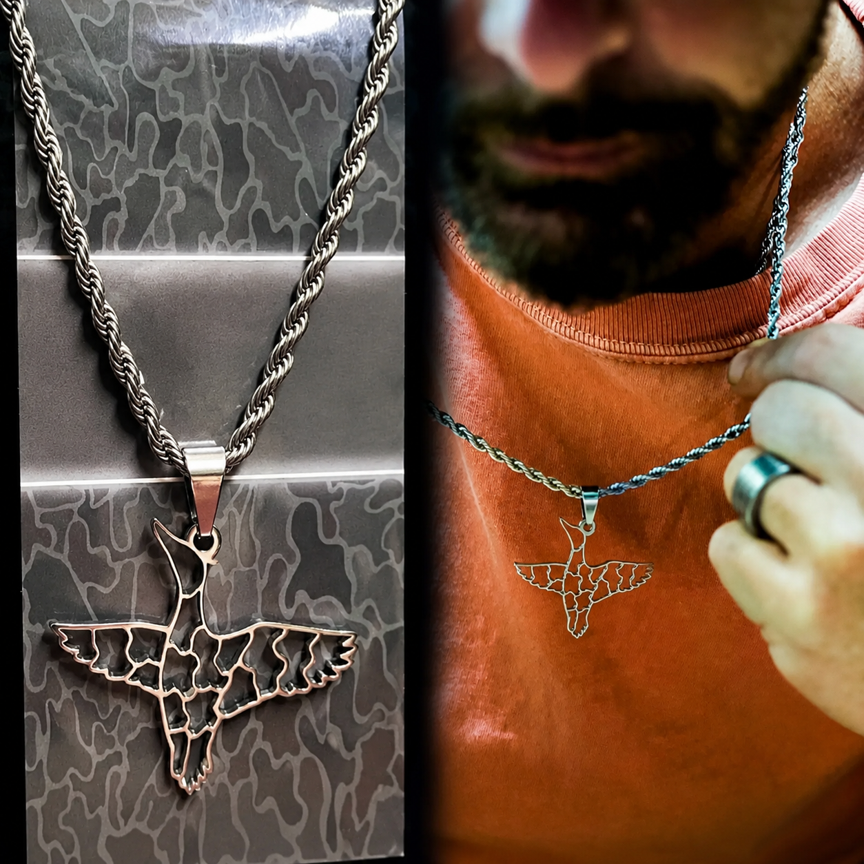 PRE ORDER - Camo Duck Pendant Necklace