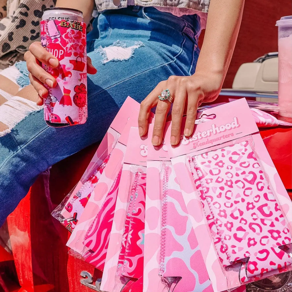 PRE ORDER- Pink Leopard Beverage Sleeve Duo